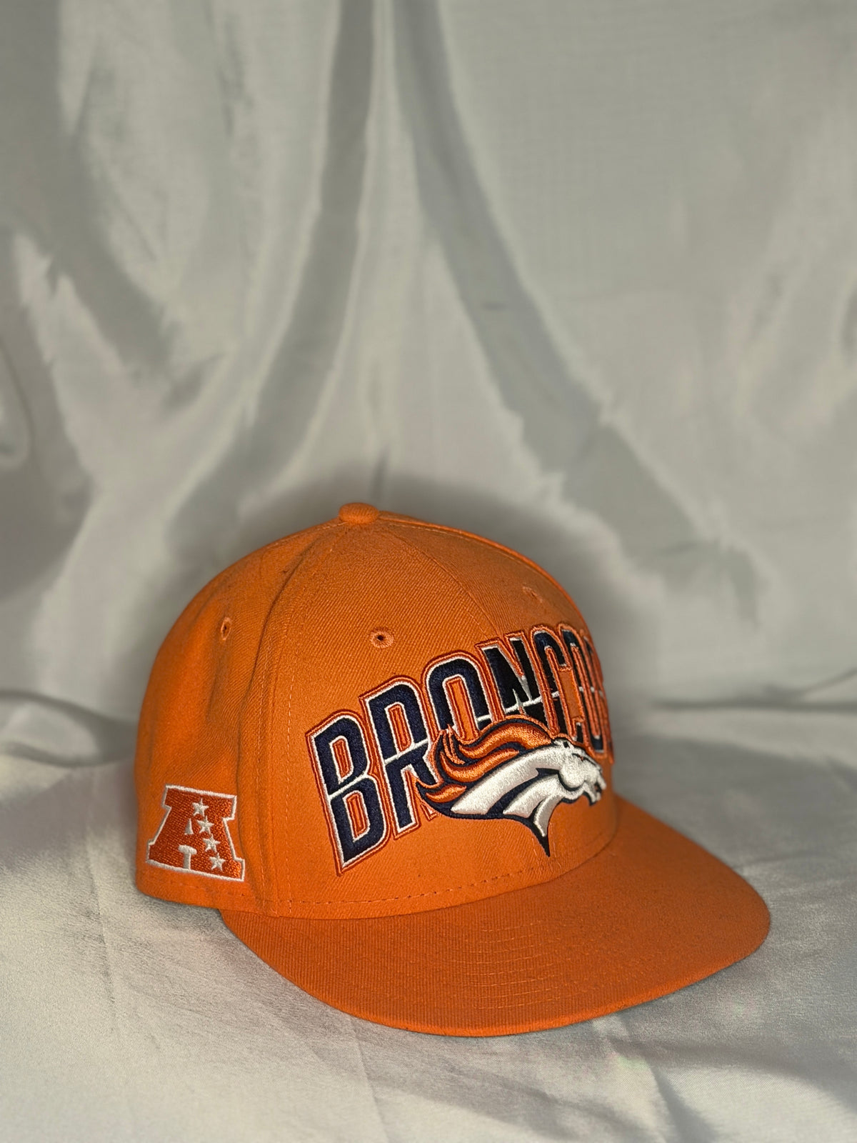 New Era Denver Broncos 59FIFTY Fitted Hat 6 7/8 Orange NFL Underbrim