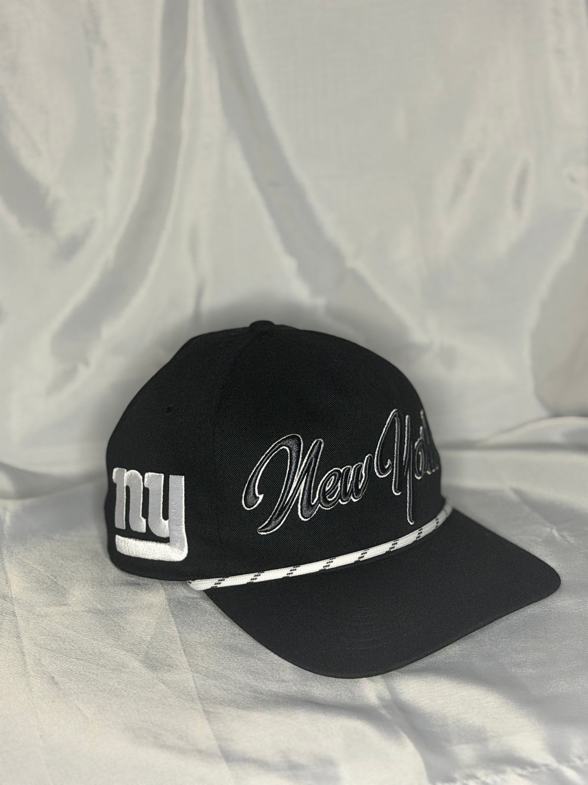 ’47 Brand New York Giants Overhand Rope Hitch Snapback Hat Black NFL OSFA