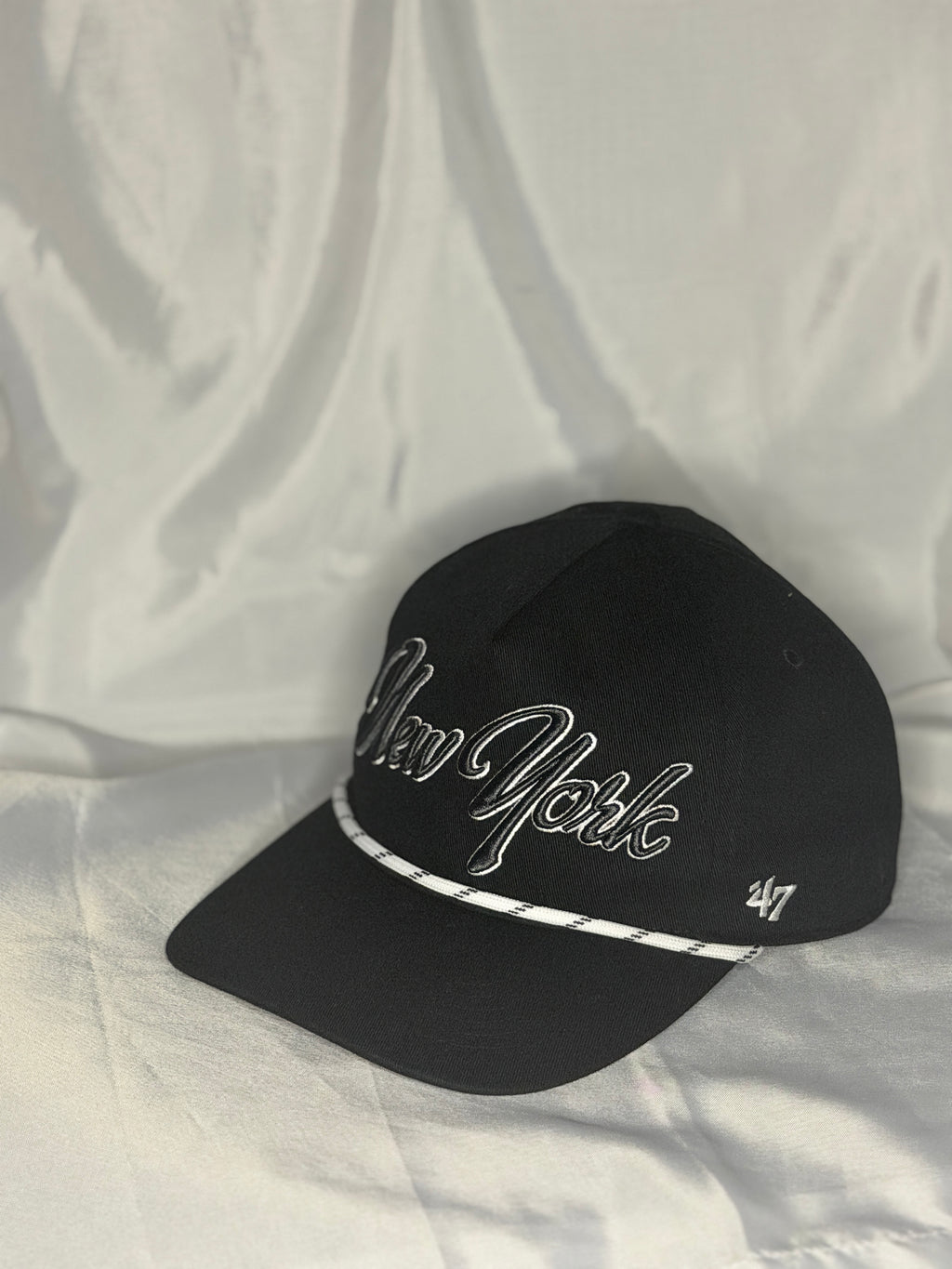 ’47 Brand New York Giants Overhand Rope Hitch Snapback Hat Black NFL OSFA