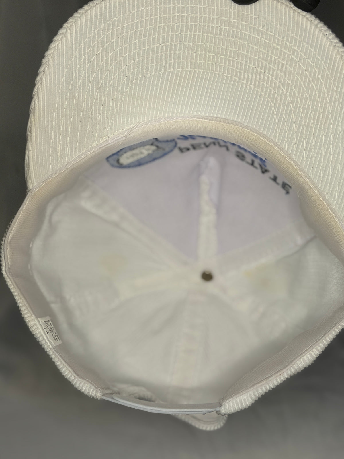 Vintage 1986 Penn State National Champions Corduroy Snapback Hat White NCAA