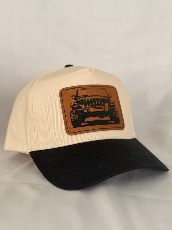 The Jeep - Cream w/ black brim
